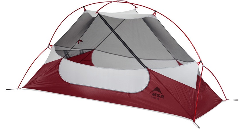 MSR Hubba NX Tenda a Cupola Ultraleggera per 1 Persona - Grigio/Rosso, Ideale per Backpacking e Trekking