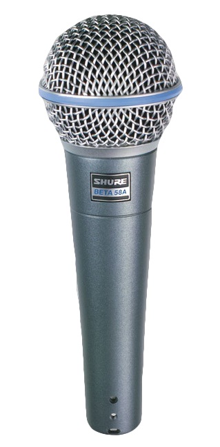 Shure Beta 58A - Microfono Dinamico Supercardioide per Voce con Connettore XLR, Colore Grigio