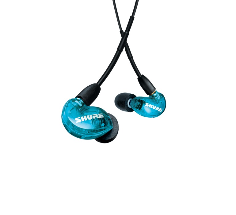 Shure AONIC 215 Auricolari Cablati In-ear con Isolamento Acustico, Suono Chiaro e Bassi Profondi, Cavo Staccabile, Blu
