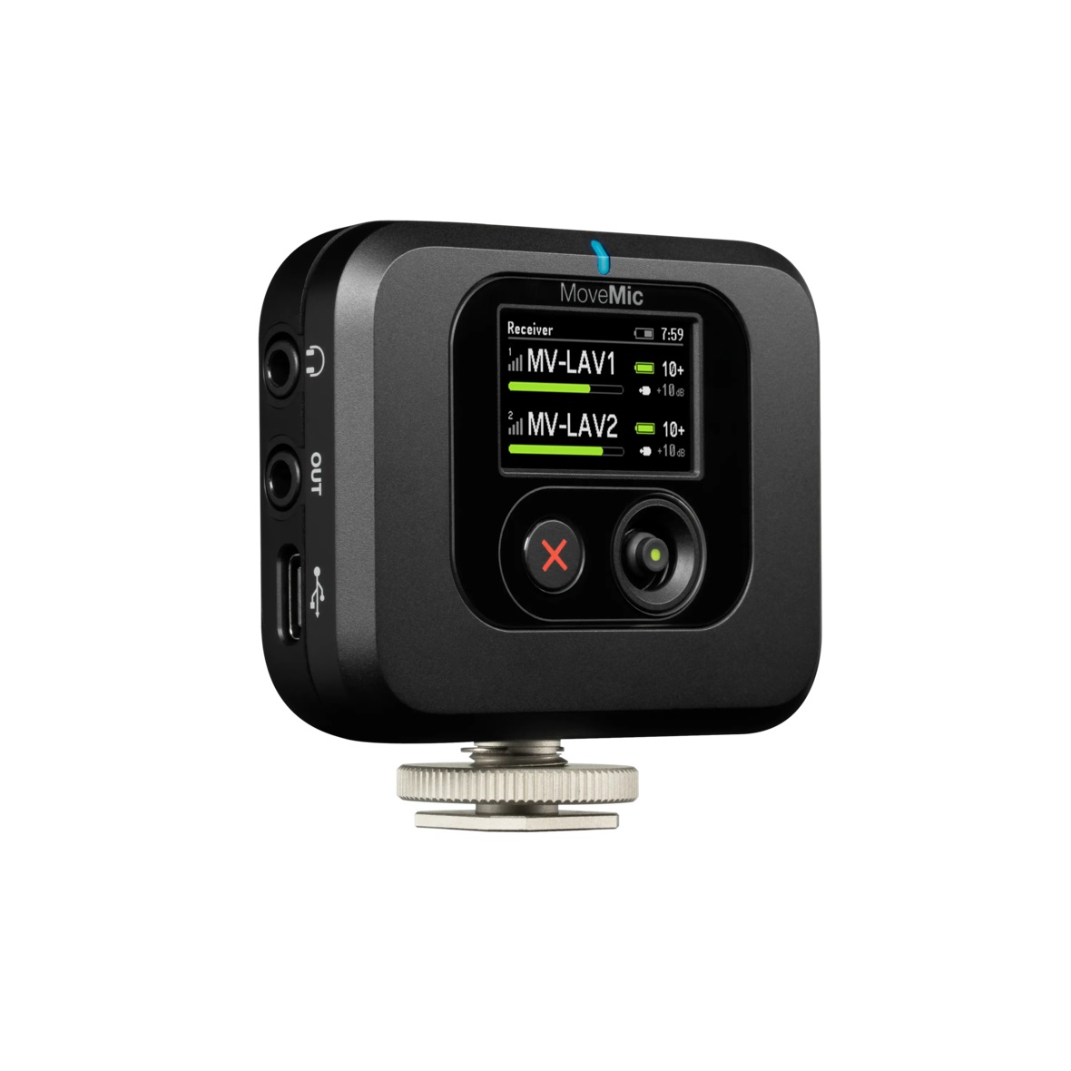 Shure MoveMic MV-R-Z6 - Ricevitore per Microfono Lavalier Montabile Cold Shoe, Compatibile con Telecamere DSLR, Ideale per Creatori di Contenuti Mobile