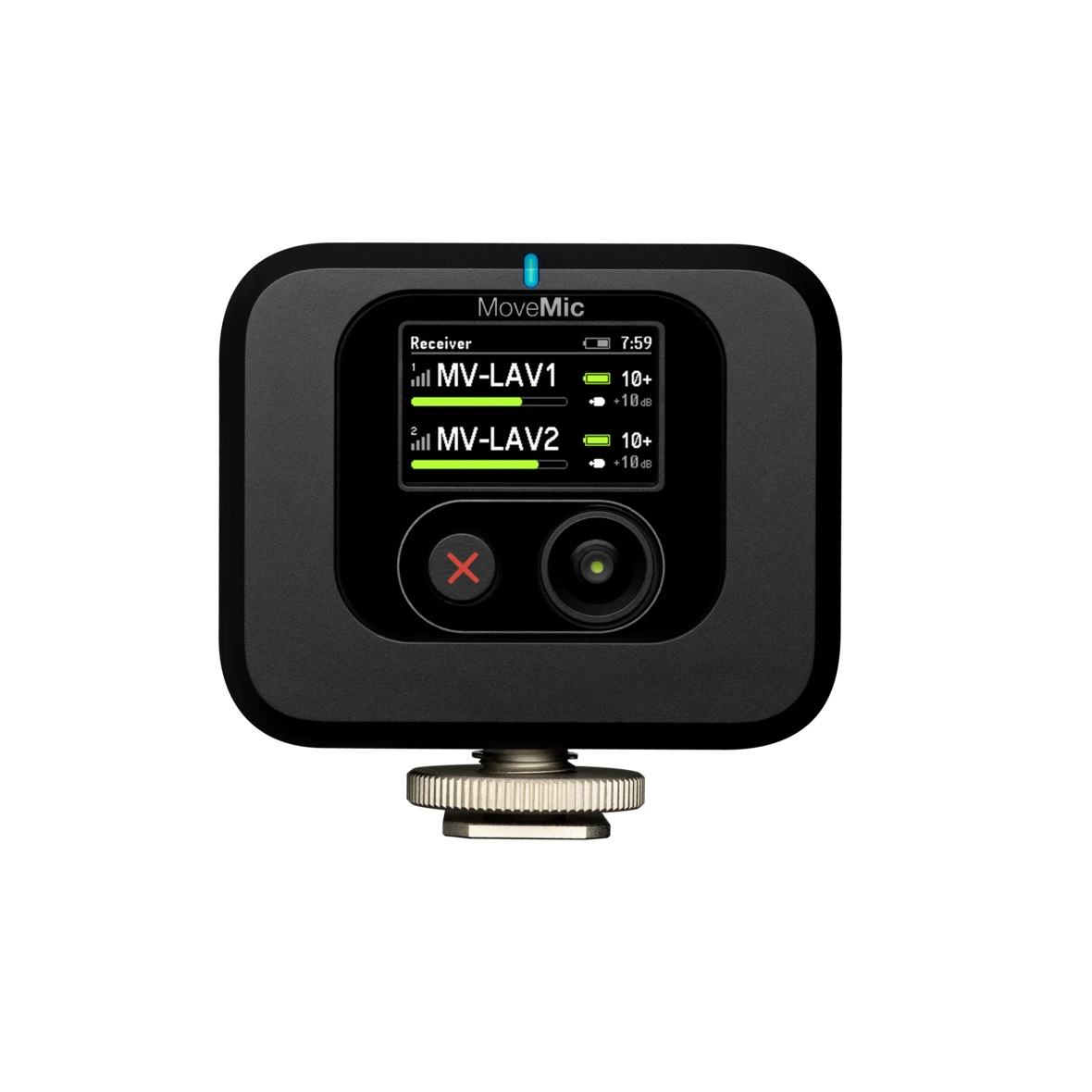 Shure MoveMic MV-R-Z6 - Ricevitore per Microfono Lavalier Montabile Cold Shoe, Compatibile con Telecamere DSLR, Ideale per Creatori di Contenuti Mobile