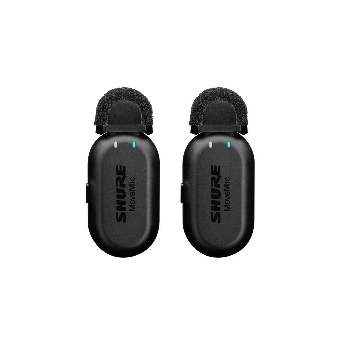 Shure MoveMic Two Kit Pro - Microfono lavalier wireless Bluetooth 5.0 con 2 microfoni, compatibile con iPhone e Android, autonomia di 24 ore, configurazione rapida, IPX4, Clip Lav compatta (MV-TWO-KIT-Z6)