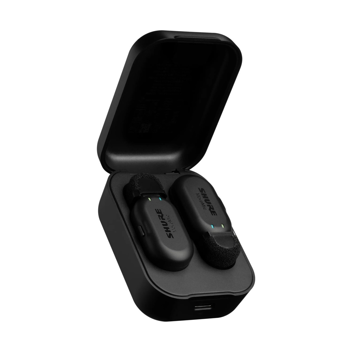 Shure MoveMic Two Pro (MV-TWO-Z6) - Microfono Lavalier Wireless Bluetooth per iPhone e Android, 2 Microfoni, 24 Ore di Ricarica, IPX4, Clip Lavs Compatta