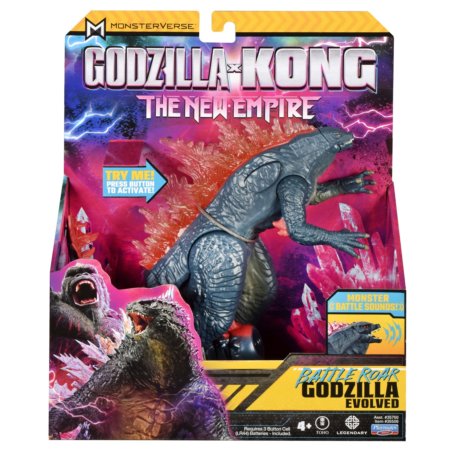 Playmates Godzilla x Kong: The New Empire Battle Roar - Figura 17 cm per bambini dai 3 anni