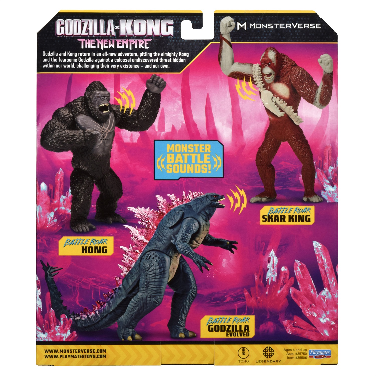Playmates Godzilla x Kong: The New Empire Battle Roar - Figura 17 cm per bambini dai 3 anni