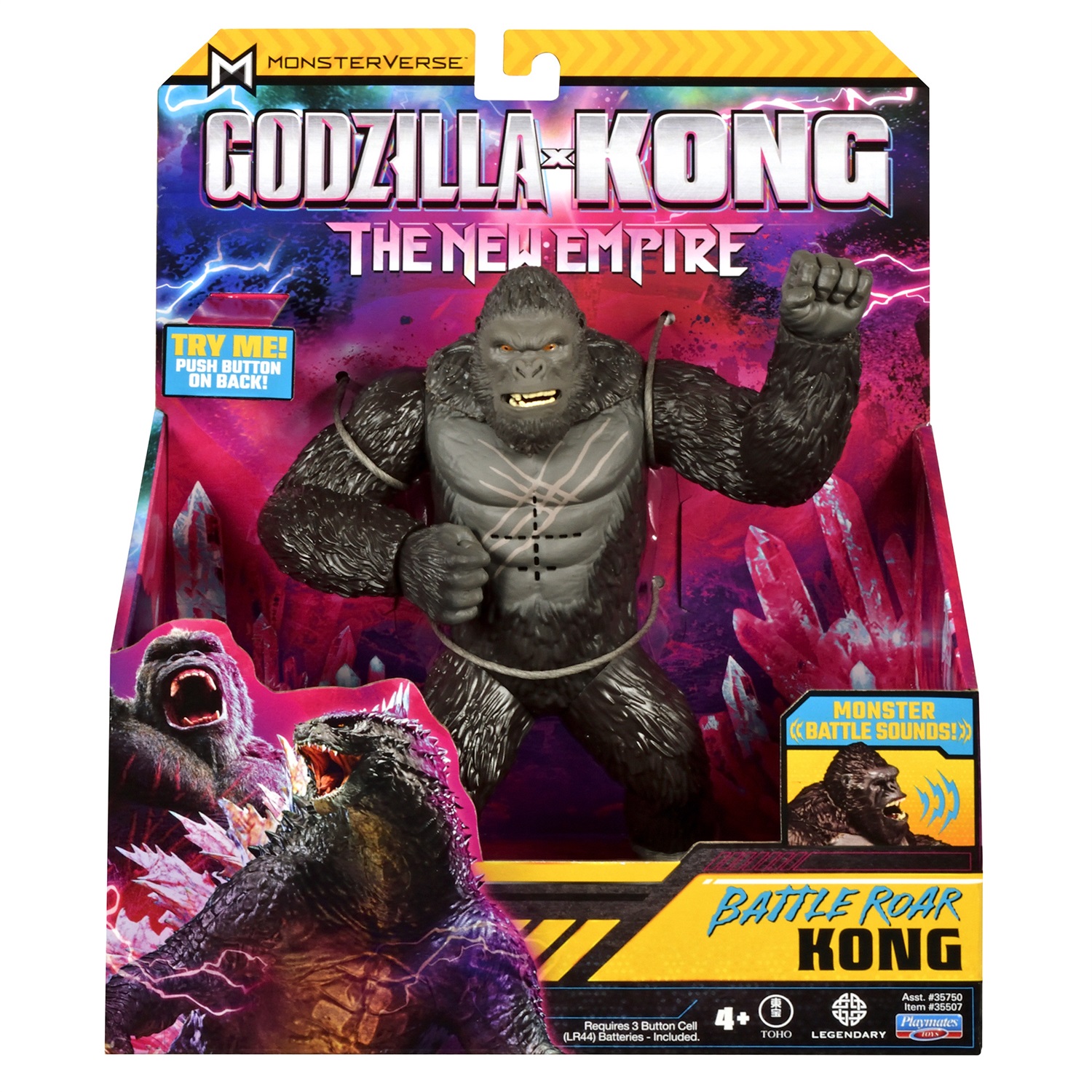 Playmates Godzilla X Kong: The New Empire Kong Battle Roar Personaggio d'azione 17 cm, Età 4