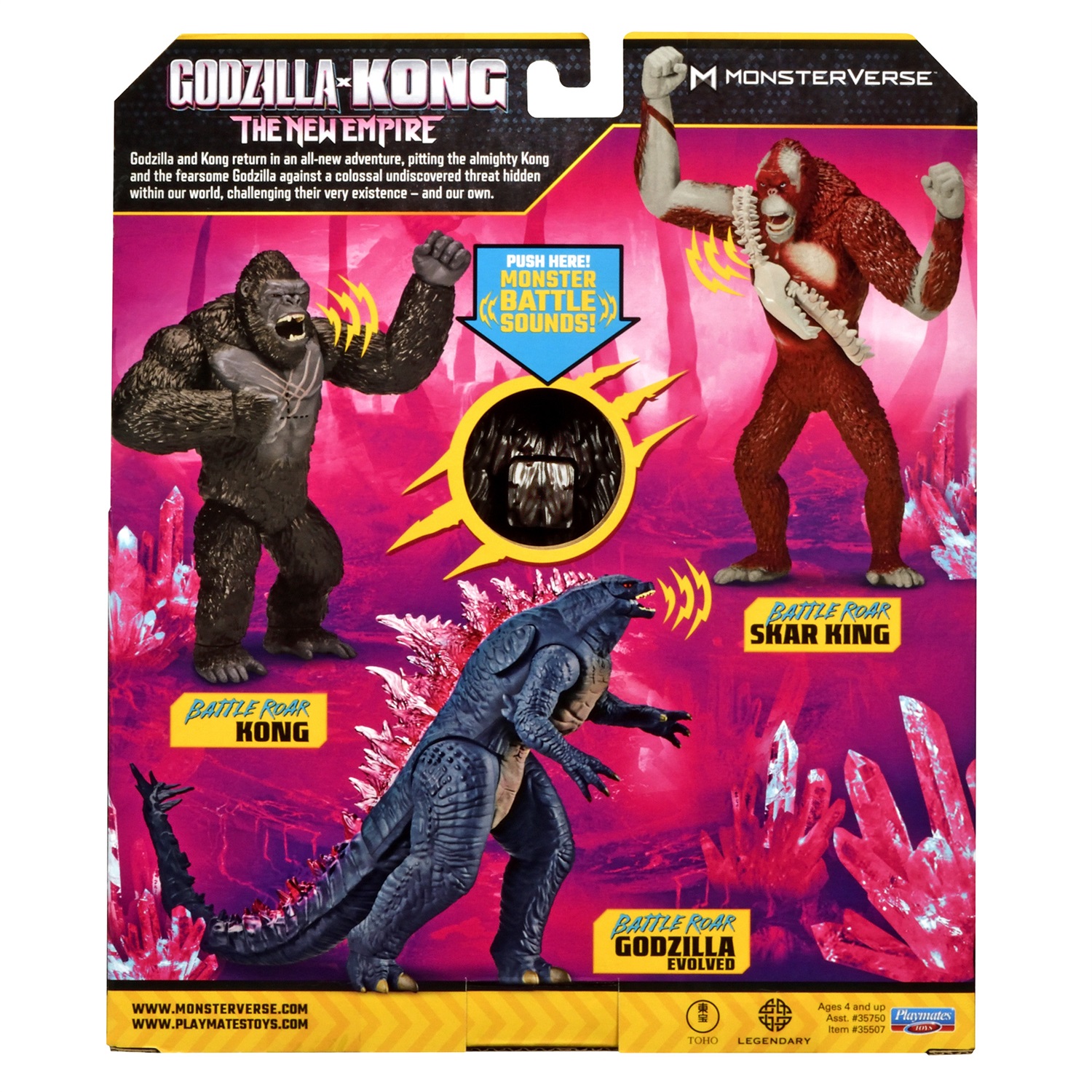 Playmates Godzilla X Kong: The New Empire Kong Battle Roar Personaggio d'azione 17 cm, Età 4