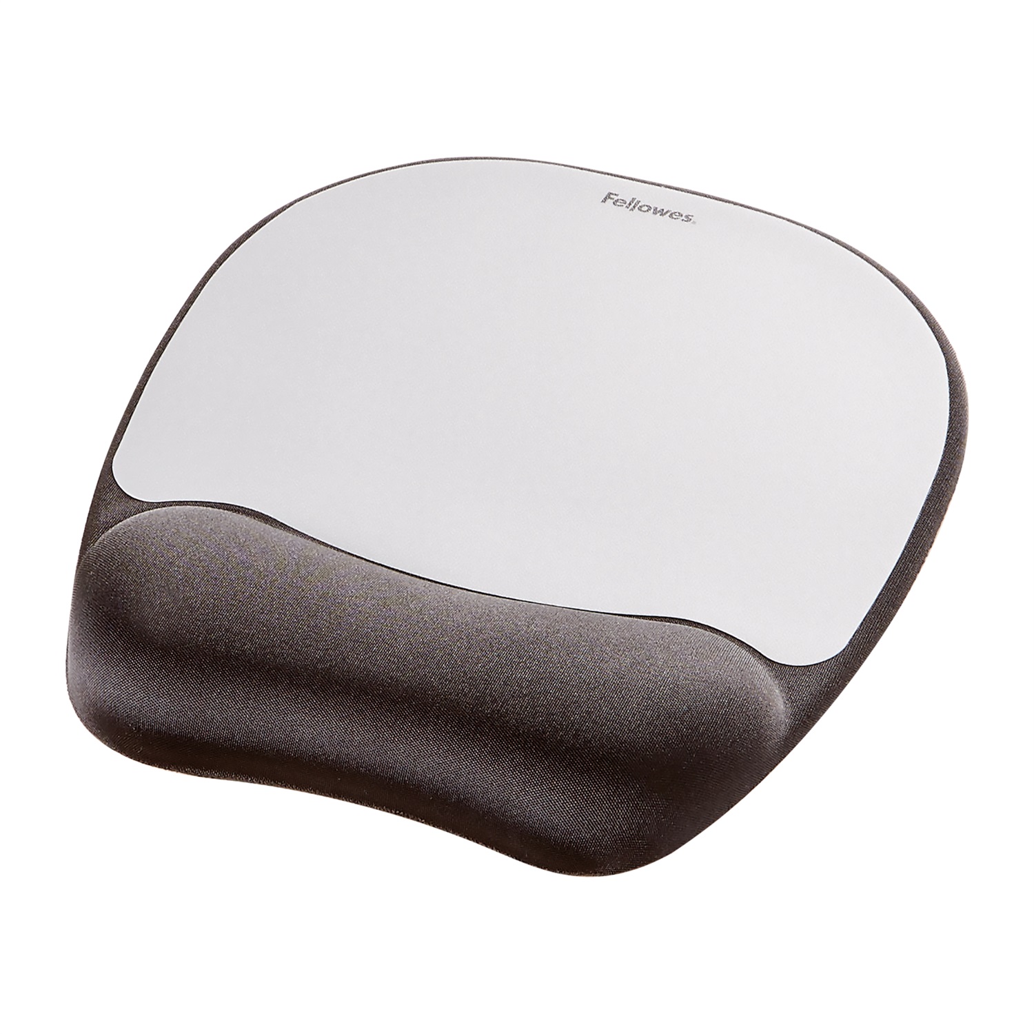 Fellowes Tappetino Mouse con Poggiapolsi in Memory Foam - Nero e Argento, Ergonomico, 27,6x23,2x3,2 cm