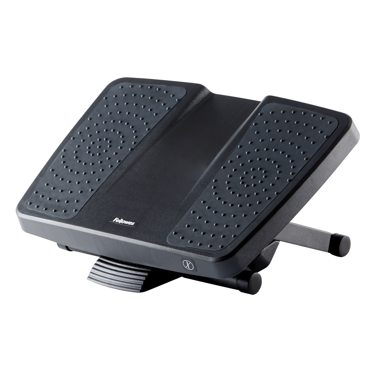 Fellowes Poggiapiedi Professional Series Ultimate 8067001 - Nero/Grigio, Altezza Regolabile, Superficie Massaggiante