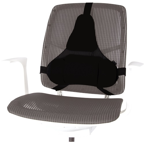 Fellowes Professional Series Supporto Lombare Ergonomico Nero - 36,5 x 37,5 x 5,5 cm, Cuscini in Schiuma, Adattabile a Tutte le Sedie