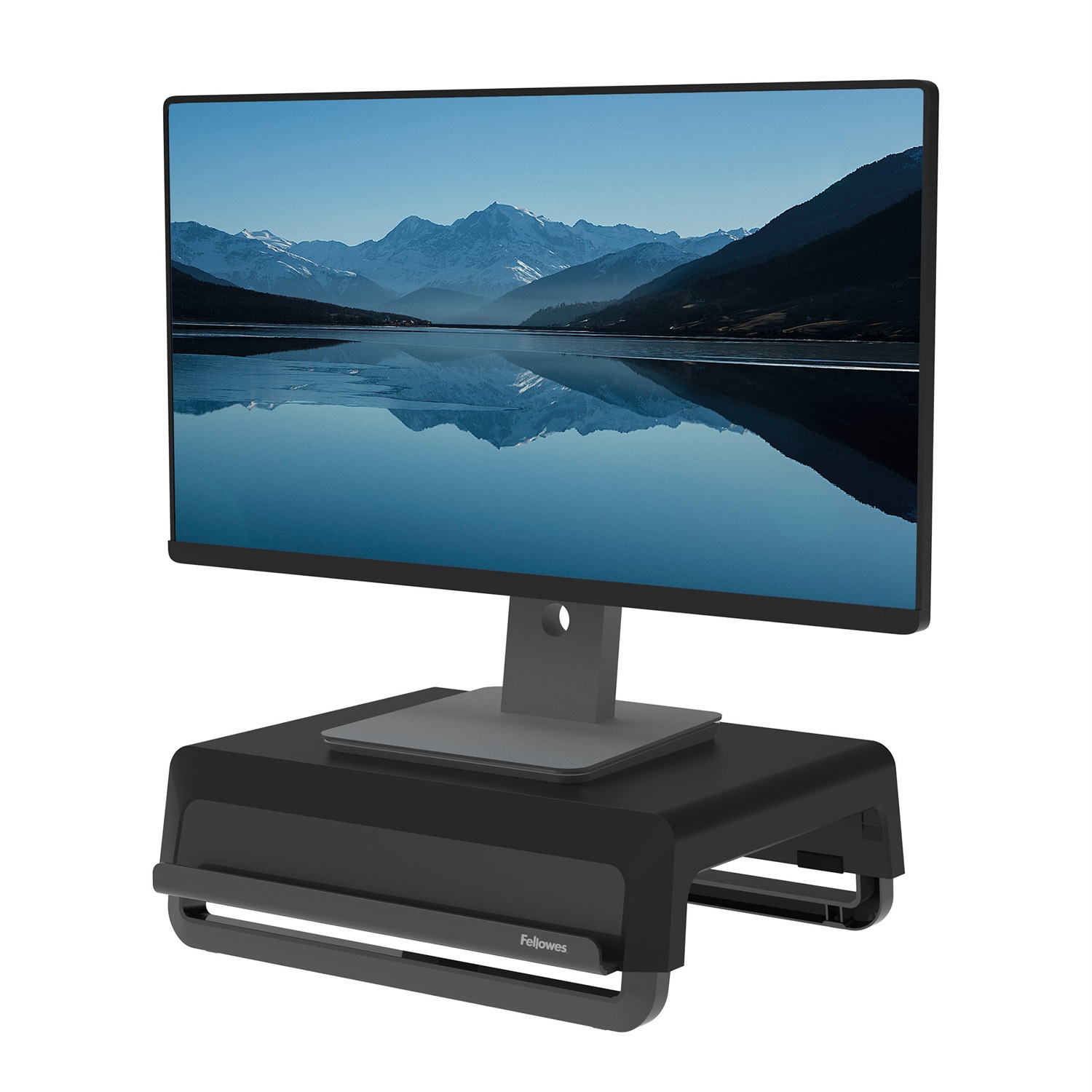 Fellowes Breyta™ Supporto Monitor Ergonomico Regolabile - 8,2x35,4x30,4 cm - Nero/Grigio - 100% Riciclabile