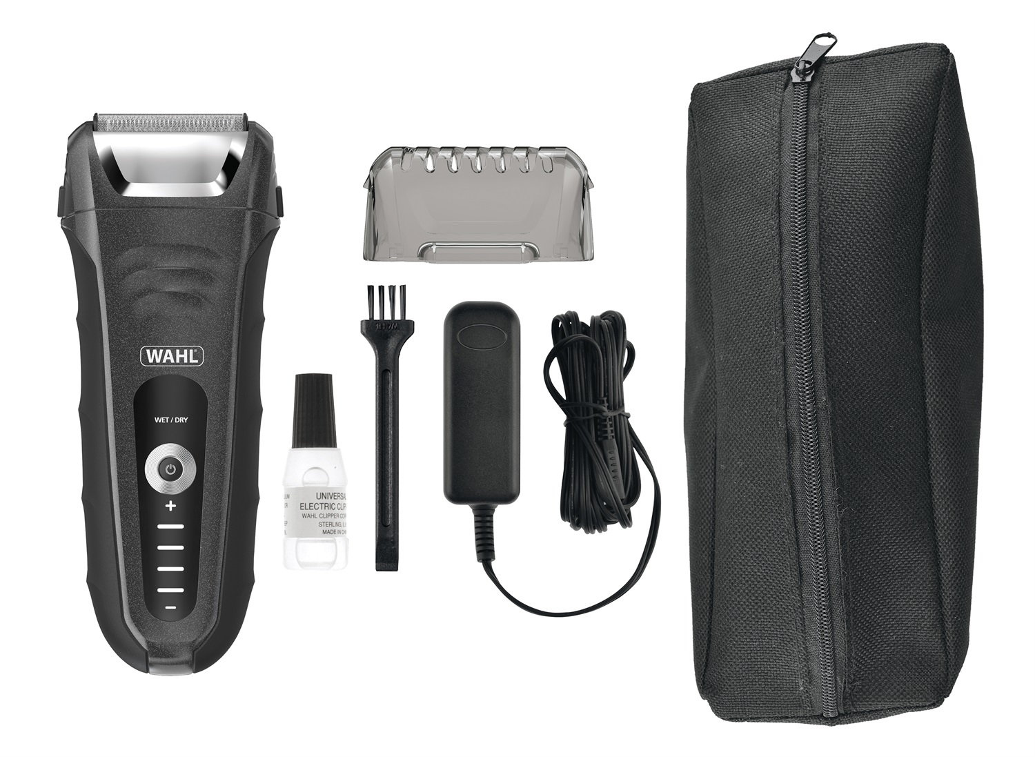 Wahl 7061-916 Aqua Shave Wet & Dry Rasoio Elettrico da Uomo con Lamina Flessibile e Display LED