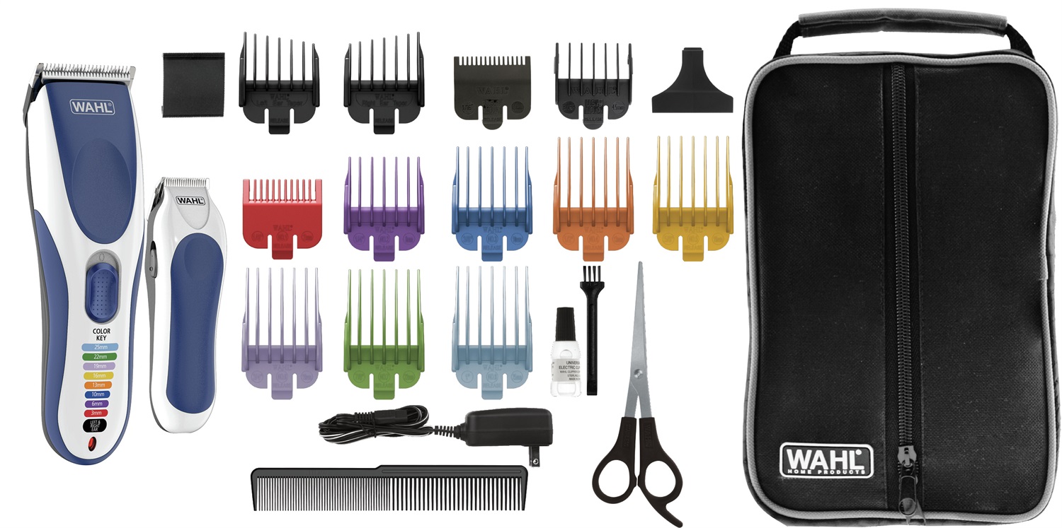 Wahl Color Pro Cordless Tagliacapelli Elettrico Senza Filo con Batteria Ricaricabile, 8 Pettini Guida Colorati e Lama Lavabile