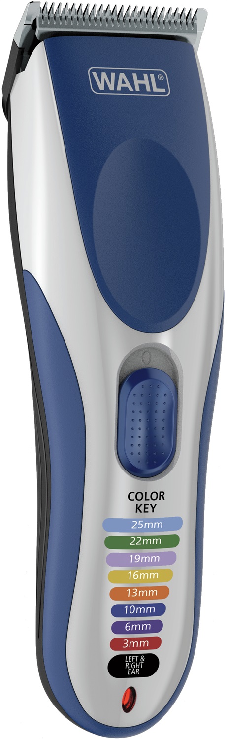 Wahl ColorPro Cordless Clipper - Tagliacapelli Ricaricabile Blu e Argento con Lame di Precisione e Pettini Guida Colorati