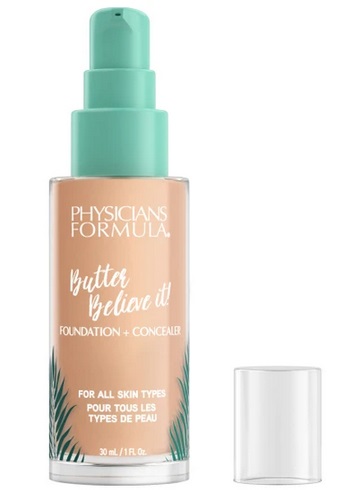 Physicians Formula Butter Believe It! Foundation Concealer 30 ml - Fondotinta e Correttore Cremoso a Lunga Tenuta con Burro di Murumuru, Cupuaçu e Tucuma, Tonalità Light-to-Medium