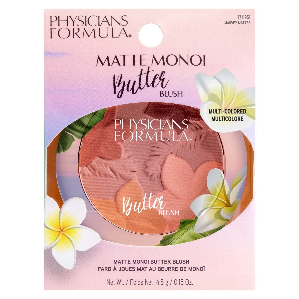 Physicians Formula Matte Monoi Butter Blush 4.5 g - Blush Opaco Waterproof con Burro di Murumuru, Cupuacu e Tucuma, Finish Matte, Tonalità Mauvy Mattes