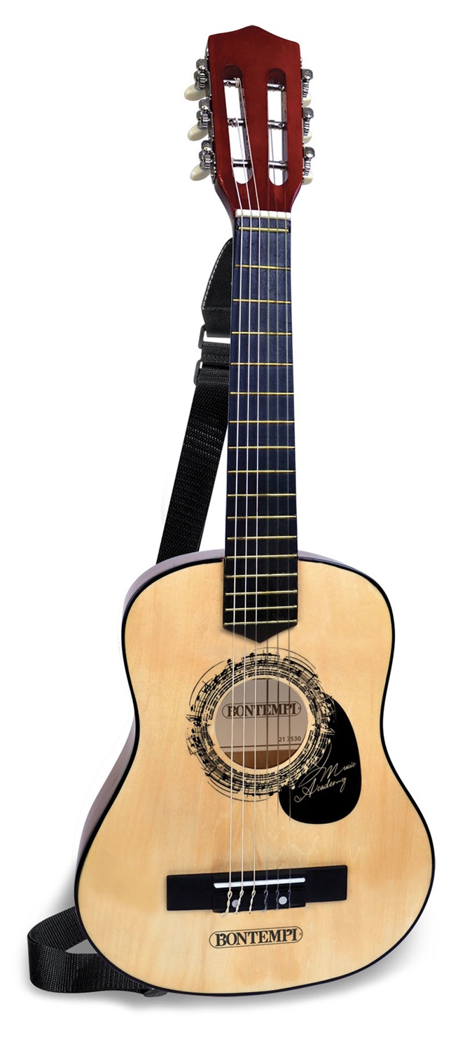 Bontempi Chitarra Classica in Legno 6 Corde 75 cm - Accordabile, Suono Realistico, Inclusi Plettro e Cinghia
