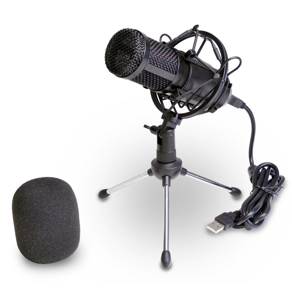 Bontempi 41 8020 Microfono Professionale a Condensatore Nero per Streaming, Chat, Podcast e Registrazione