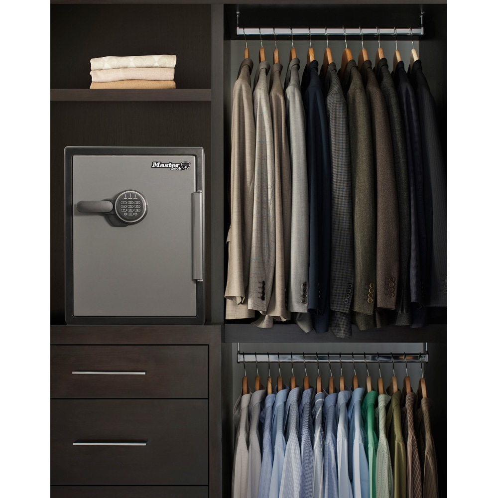 MASTER LOCK LFW205FYC Cassaforte Digitale in Acciaio Nero-Grigio con Blocco di Combinazione, 56L, Dimensioni 472x490x605 mm