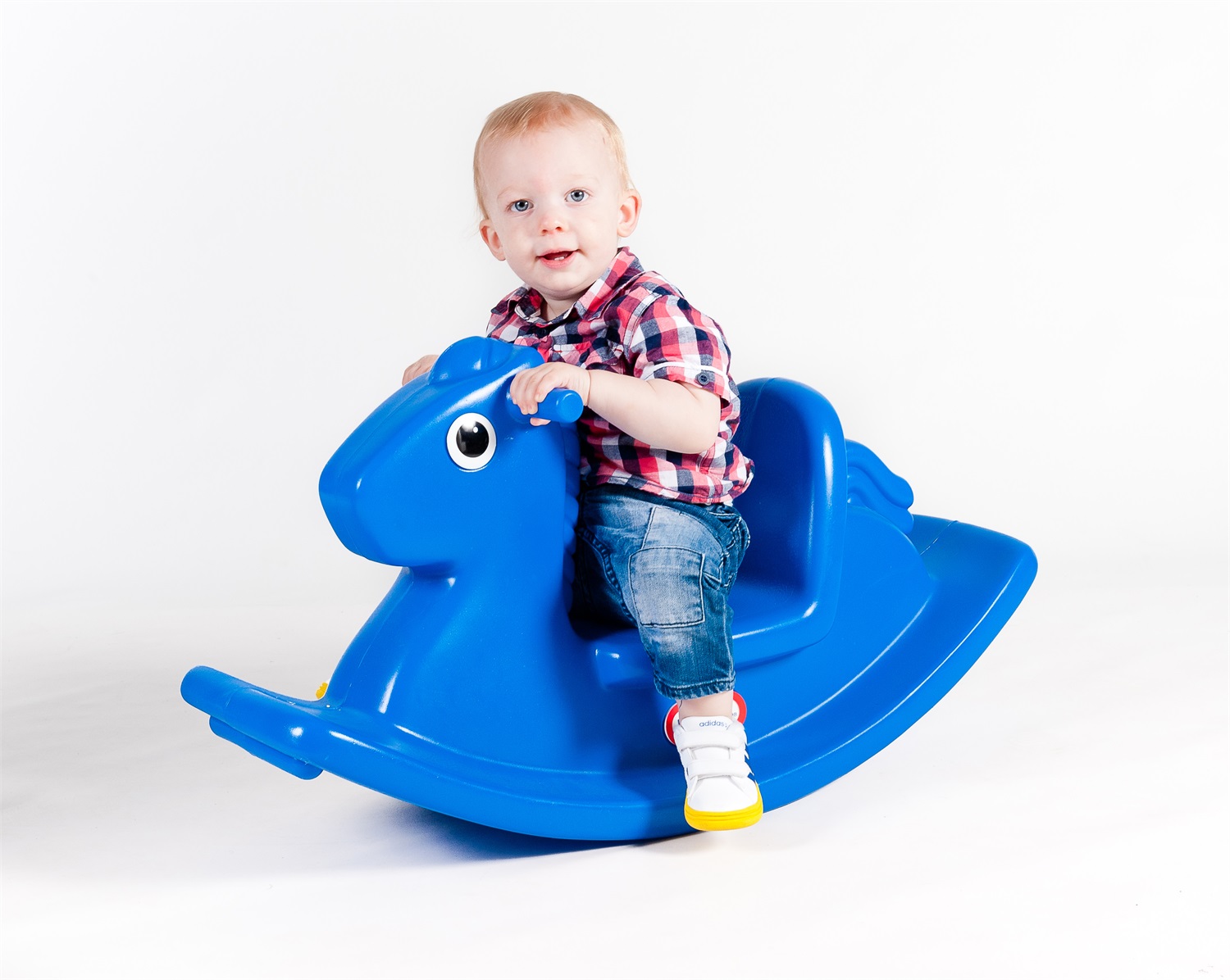 Little Tikes Cavallo a Dondolo Blu - Giocattolo Sicuro con Sponde Smussate e Maniglie Pratiche