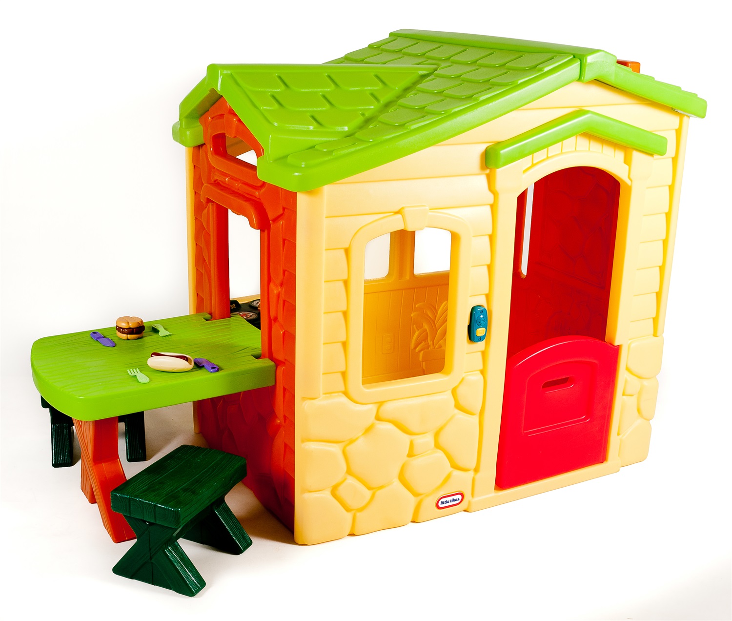 Little Tikes Casetta Picnic nel Giardino - Gioco all'Aria Aperta con 20 Accessori, Campanello Interattivo e Tavolo Incorporato, per Bambini dai 18 Mesi ai 5 Anni