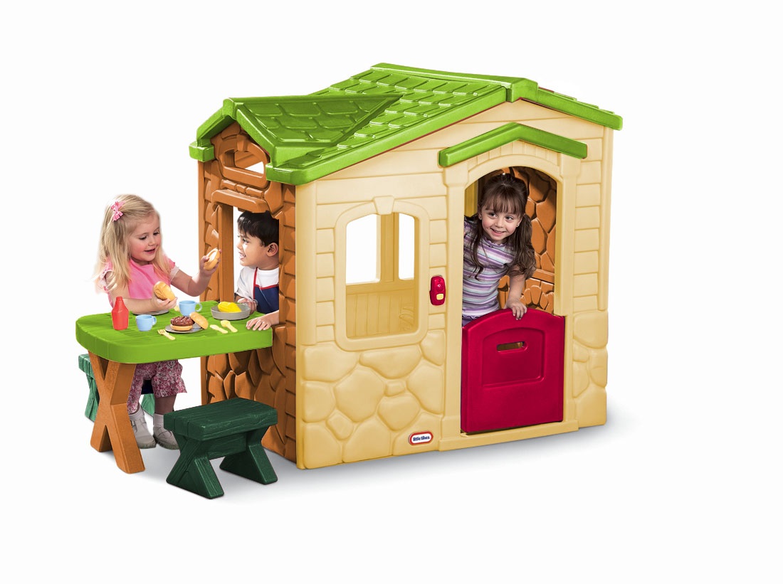 Little Tikes Casetta Picnic nel Giardino - Gioco all'Aria Aperta con 20 Accessori, Campanello Interattivo e Tavolo Incorporato, per Bambini dai 18 Mesi ai 5 Anni