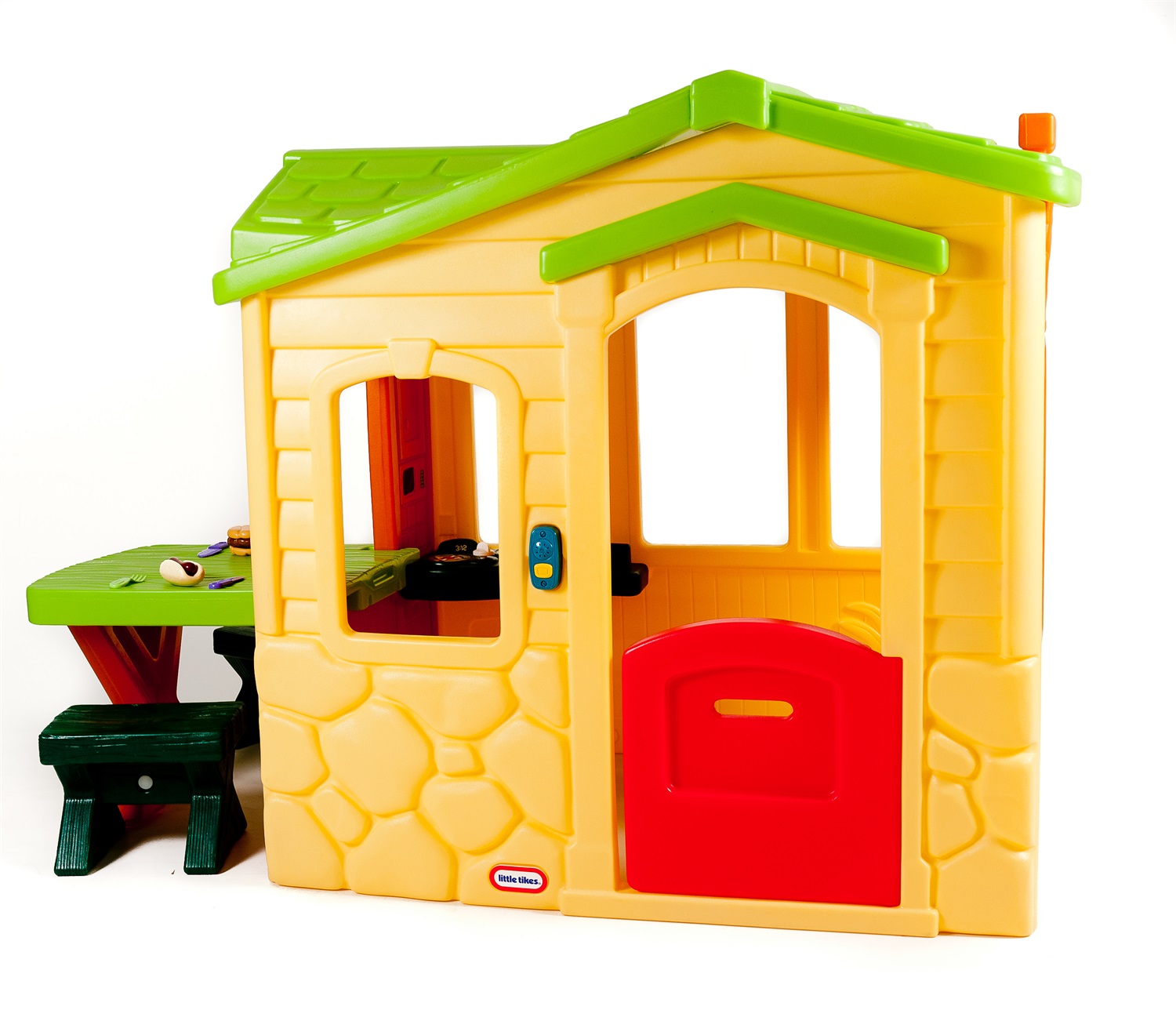 Little Tikes Casetta Picnic nel Giardino - Gioco all'Aria Aperta con 20 Accessori, Campanello Interattivo e Tavolo Incorporato, per Bambini dai 18 Mesi ai 5 Anni