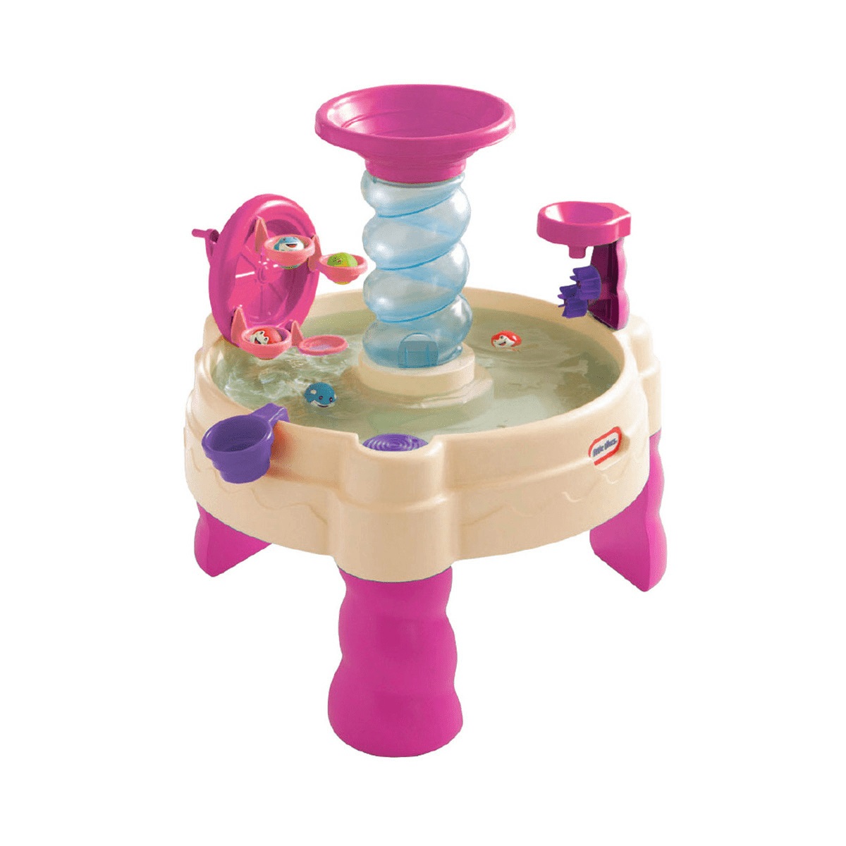 Little Tikes Spiralin' Seas Tavolino con Parco Acquatico Rosa - Gioco d'acqua per 2 bambini