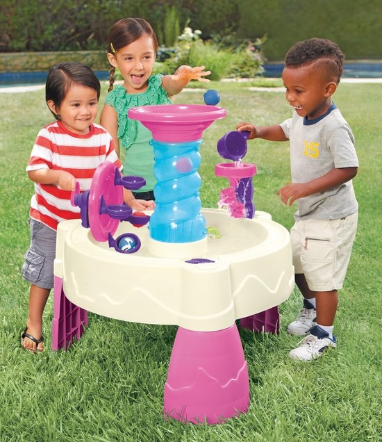Little Tikes Spiralin' Seas Tavolino con Parco Acquatico Rosa - Gioco d'acqua per 2 bambini