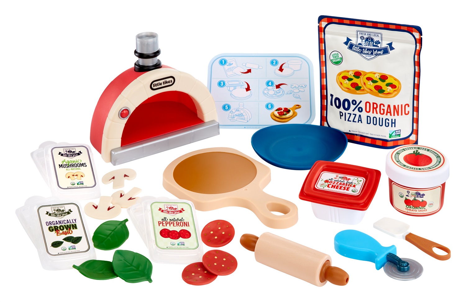 Little Tikes Creative Chefs Pizza Kit - Con Sabbia da Mescolare Make-It, 22 Accessori Inclusi