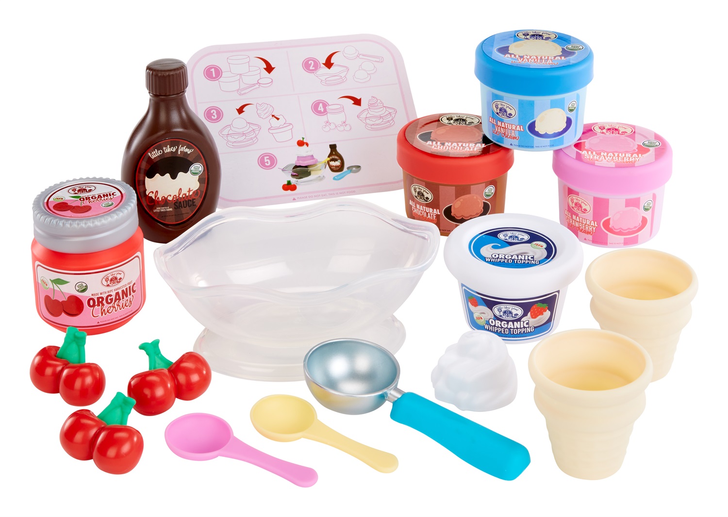 Little Tikes Creative Chefs Ice Cream Kit - 17 Accessori con Sabbia Make-It! Mix, Set per Giochi di Finzione Realistici, Età 3 , Non Commestibile