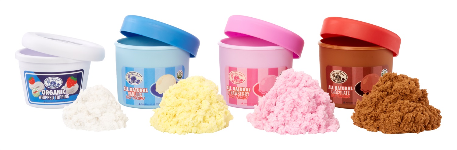Little Tikes Creative Chefs Ice Cream Kit - 17 Accessori con Sabbia Make-It! Mix, Set per Giochi di Finzione Realistici, Età 3 , Non Commestibile