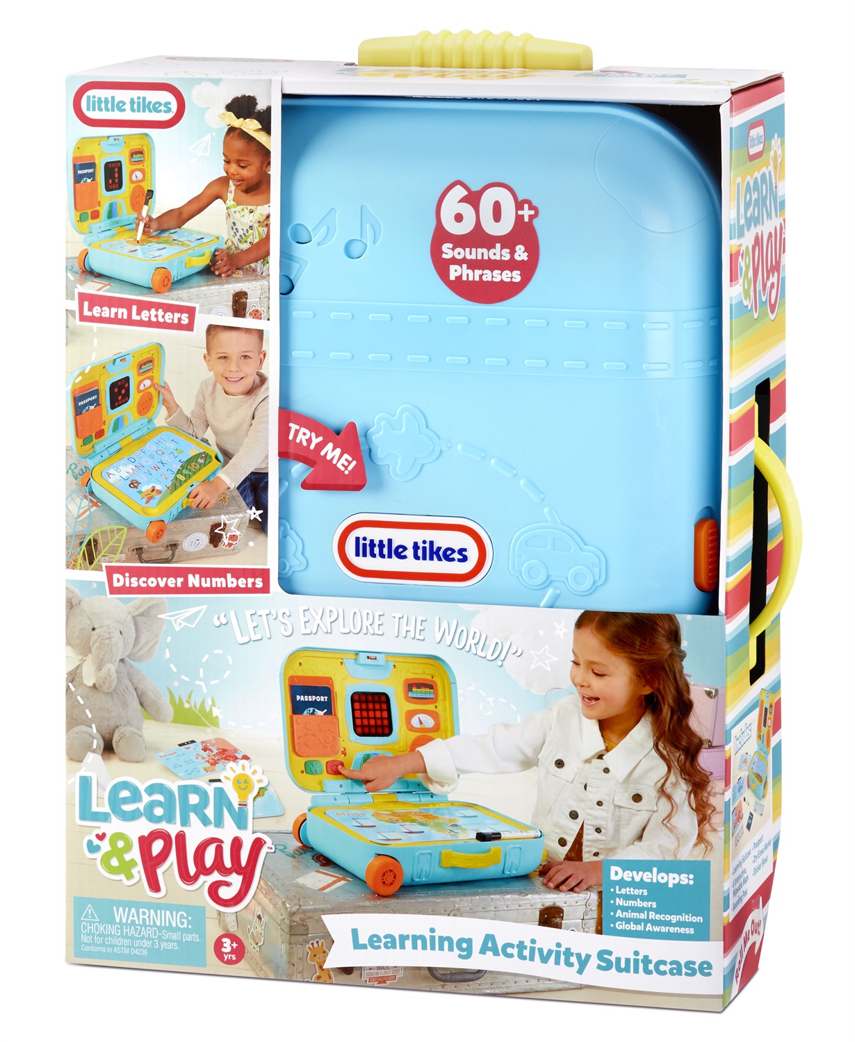Little Tikes Valigetta Apprendimento Learn & Play - Giocattolo interattivo con mappe, passaporto e schermo LCD per bambini dai 2 anni