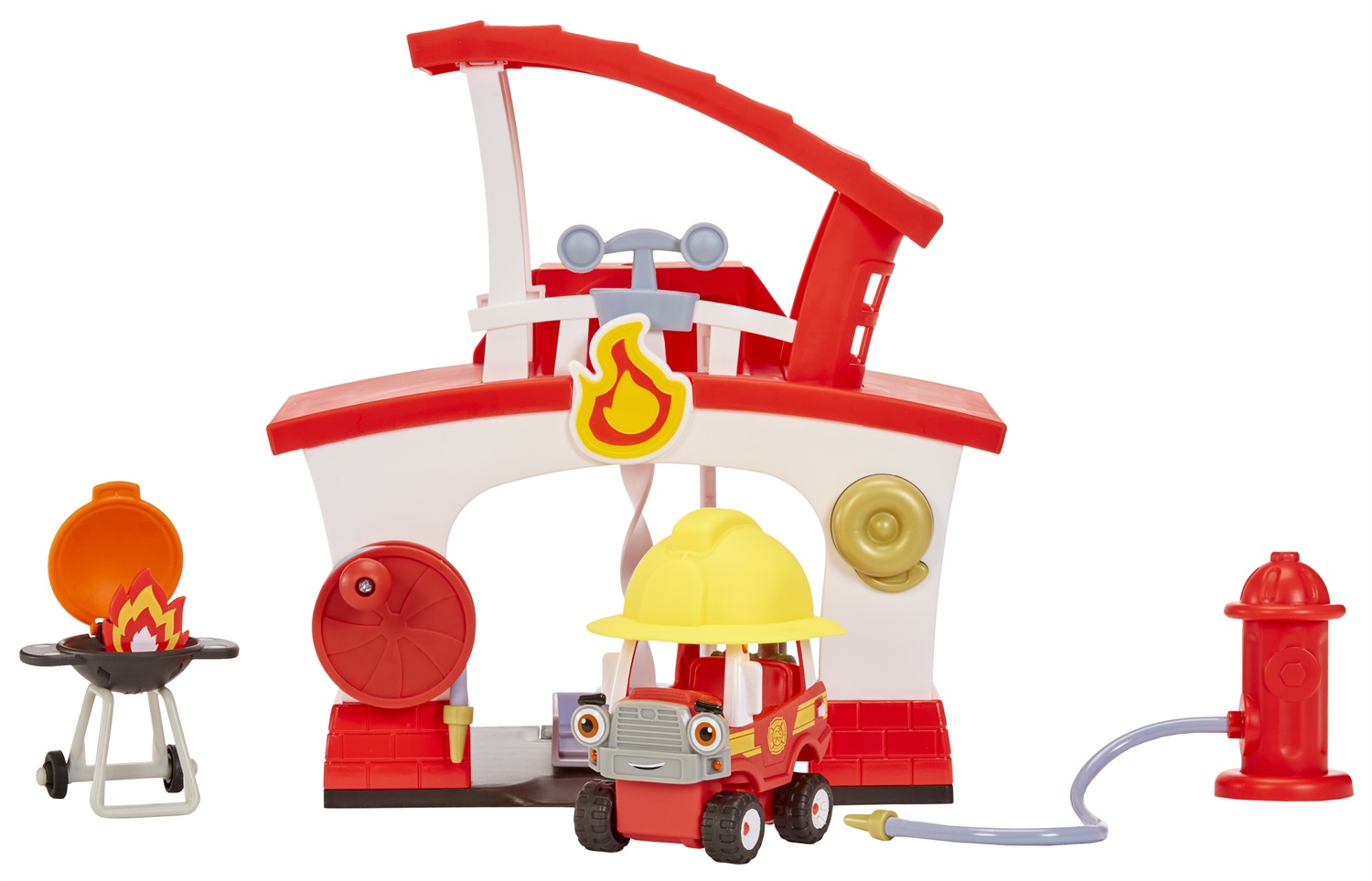 Little Tikes Let's Go Cozy Coupe Stazione dei Pompieri - Playset con Camion dei Pompieri, Cappello di Salvataggio, Barbecue e Idrante Antincendio per Bambini dai 3 Anni