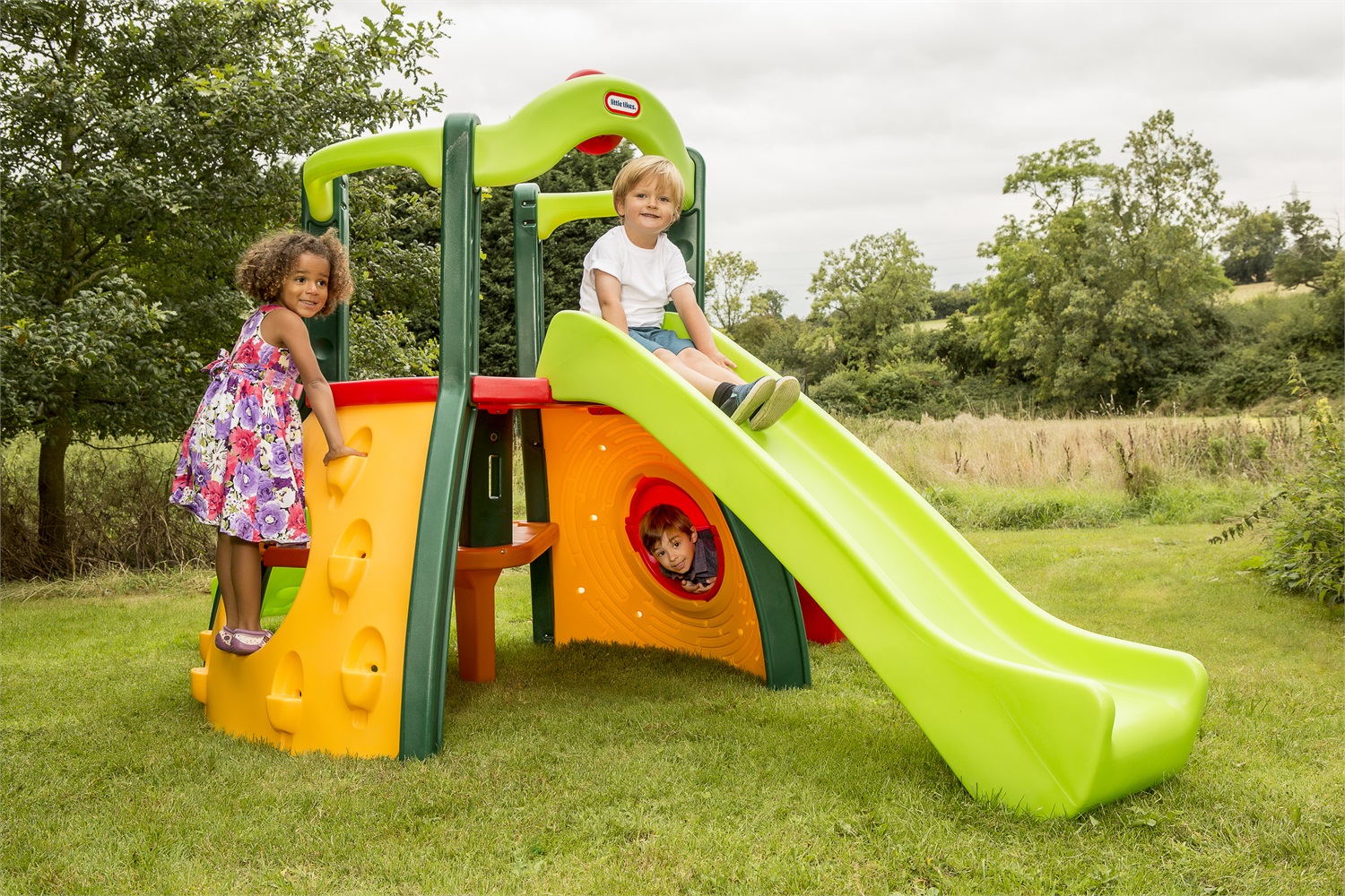Little Tikes Double Decker Super Slide Climber - Gioco Bambini da Giardino con 2 Scivoli, Tunnel e Parete per Arrampicarsi - Età 3