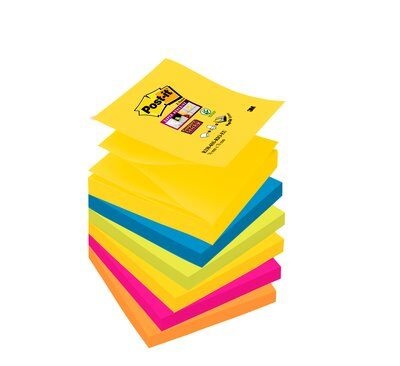 Post-It Super Sticky Z-Notes R330-6SS-CARN - 76 x 76 mm - 90 Fogli - Colori Assortiti - Conf. 6 pz