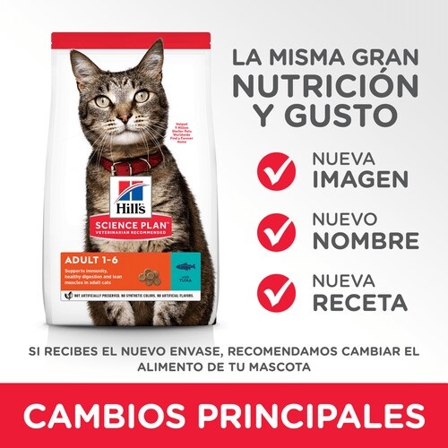 Hill's Science Plan Cibo Secco per Gatti Adulto al Tonno - 7 kg, Proteine di Alta Qualità, Omega-3 e Omega-6