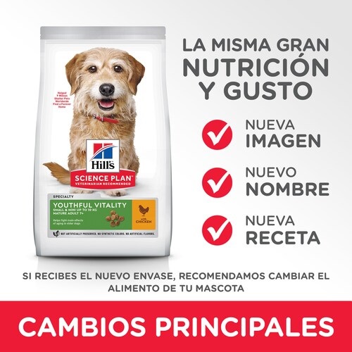 Hill's Science Plan Senior Vitality Small & Mini 7 Cibo Secco per Cani con Pollo e Riso - 1,5 kg