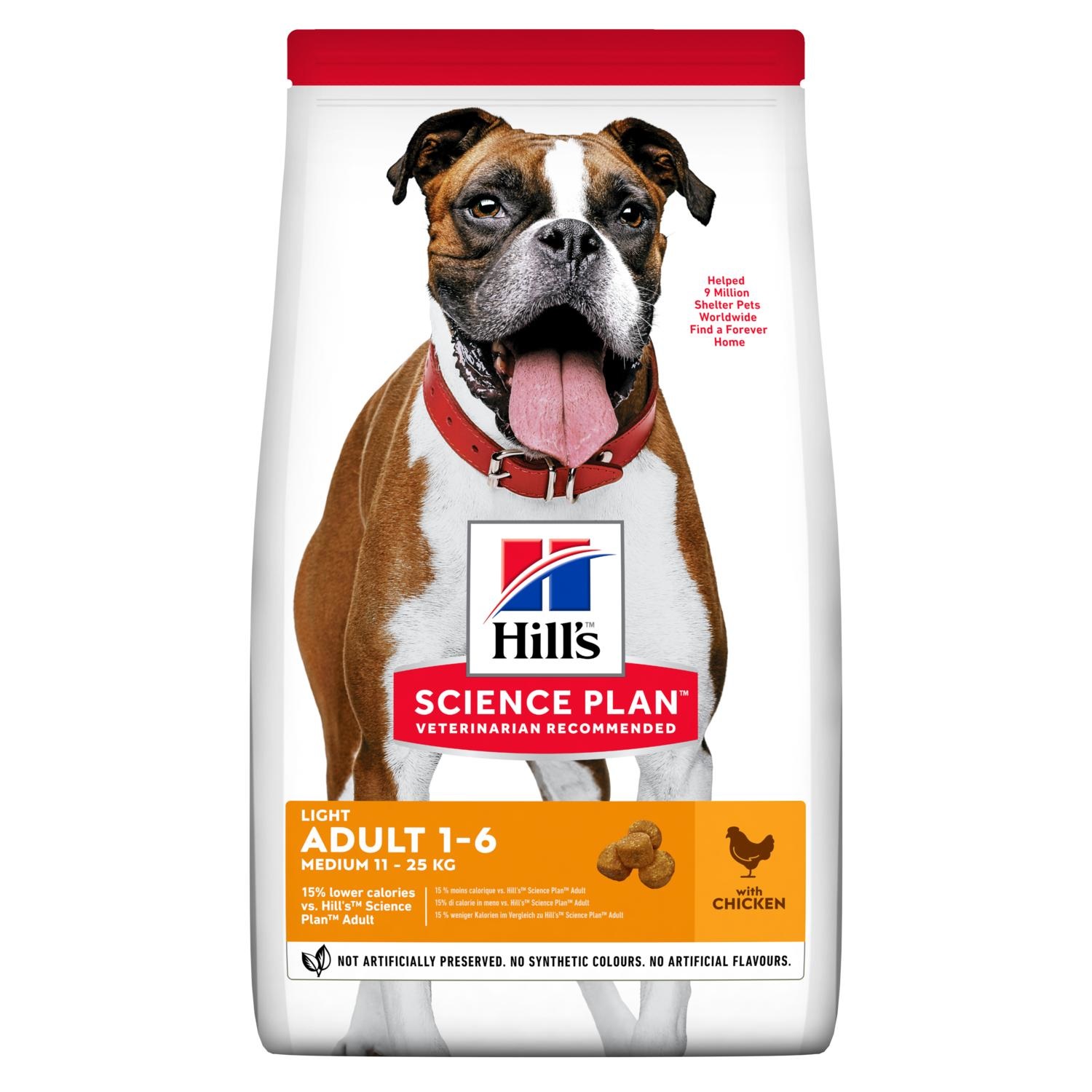Hill's Science Plan Adult Light Medium Cibo Secco per Cani con Pollo - 2,5 kg