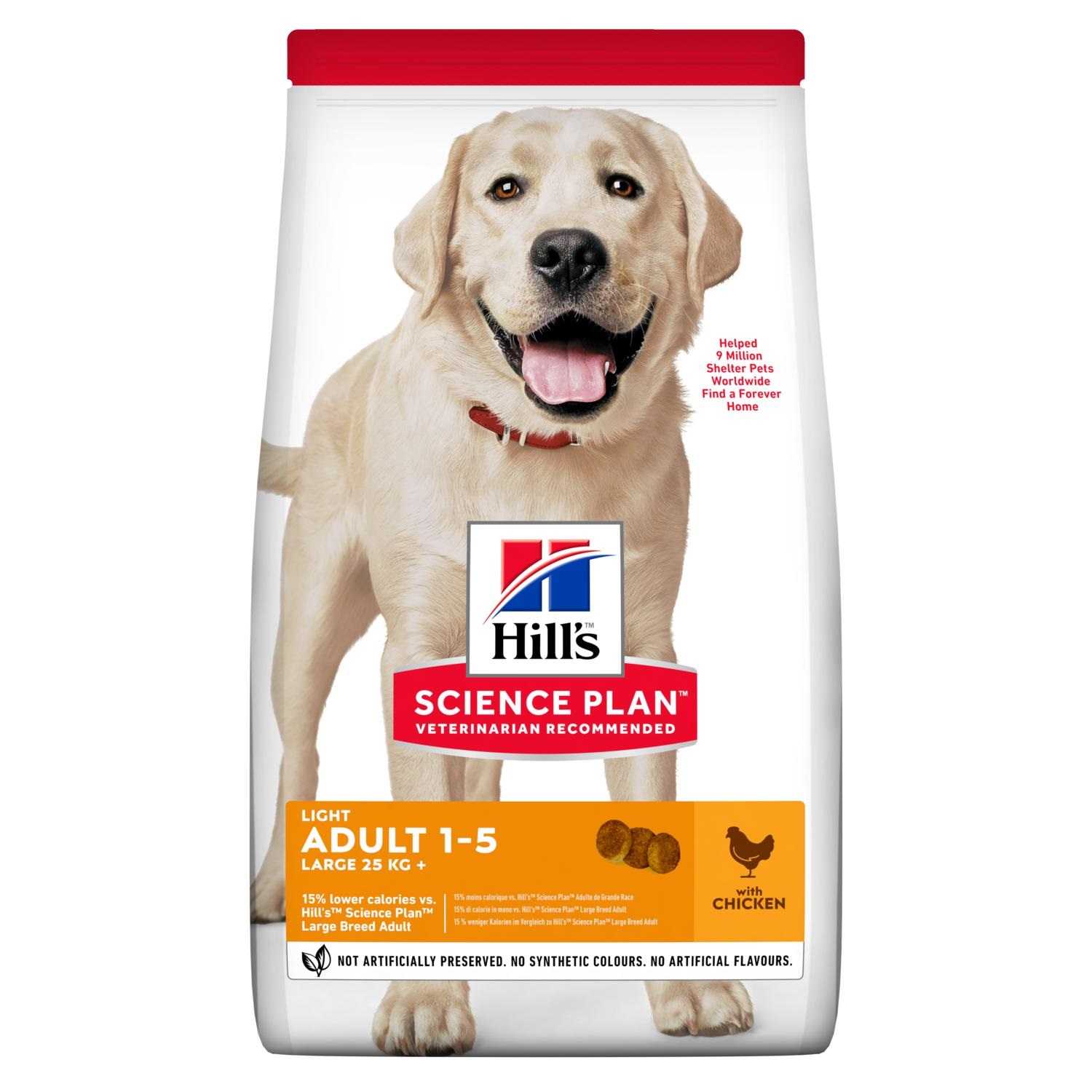 Hill's Science Plan Adult Light Large Breed con Pollo - Cibo Secco per Cani di Taglia Grande - 14 kg