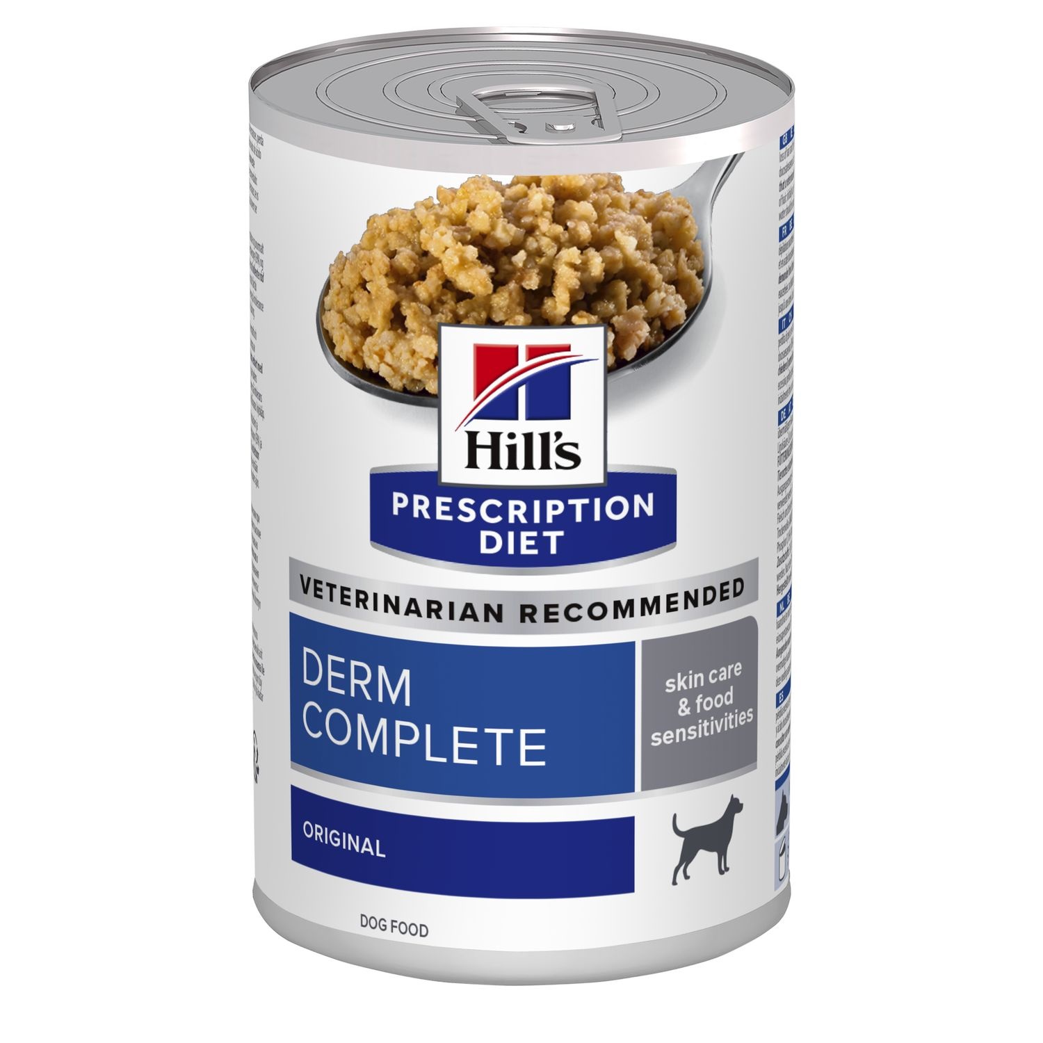 Hill's Prescription Diet Derm Complete Cibo Umido per Cani - Lattina da 370 g, Nutrizione Completa e Bilanciata per Cani con Sensibilità Alimentare