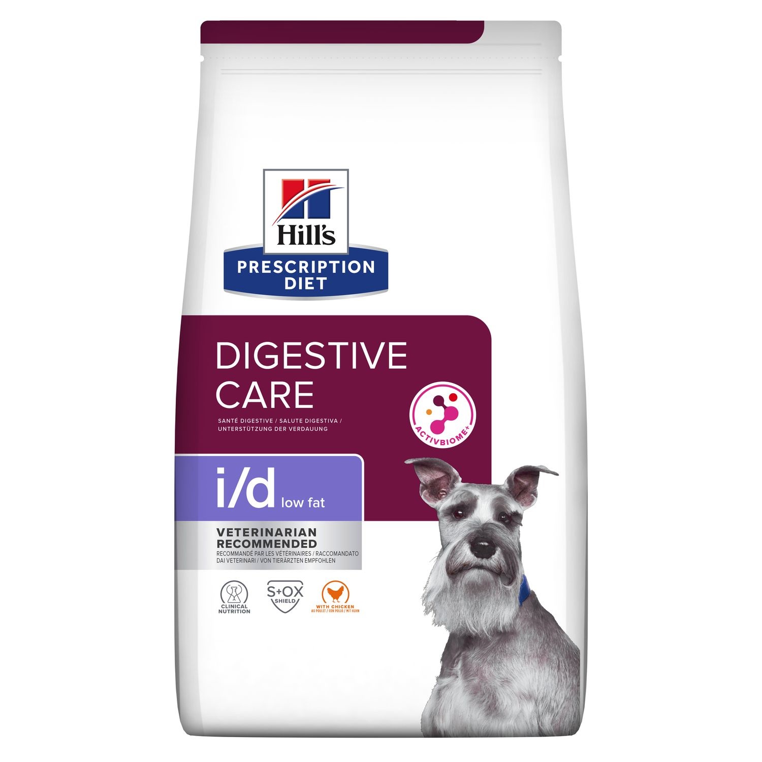 Hill's Prescription Diet i/d Low Fat Digestive Care Cibo Secco per Cani con Pollo - 4 kg