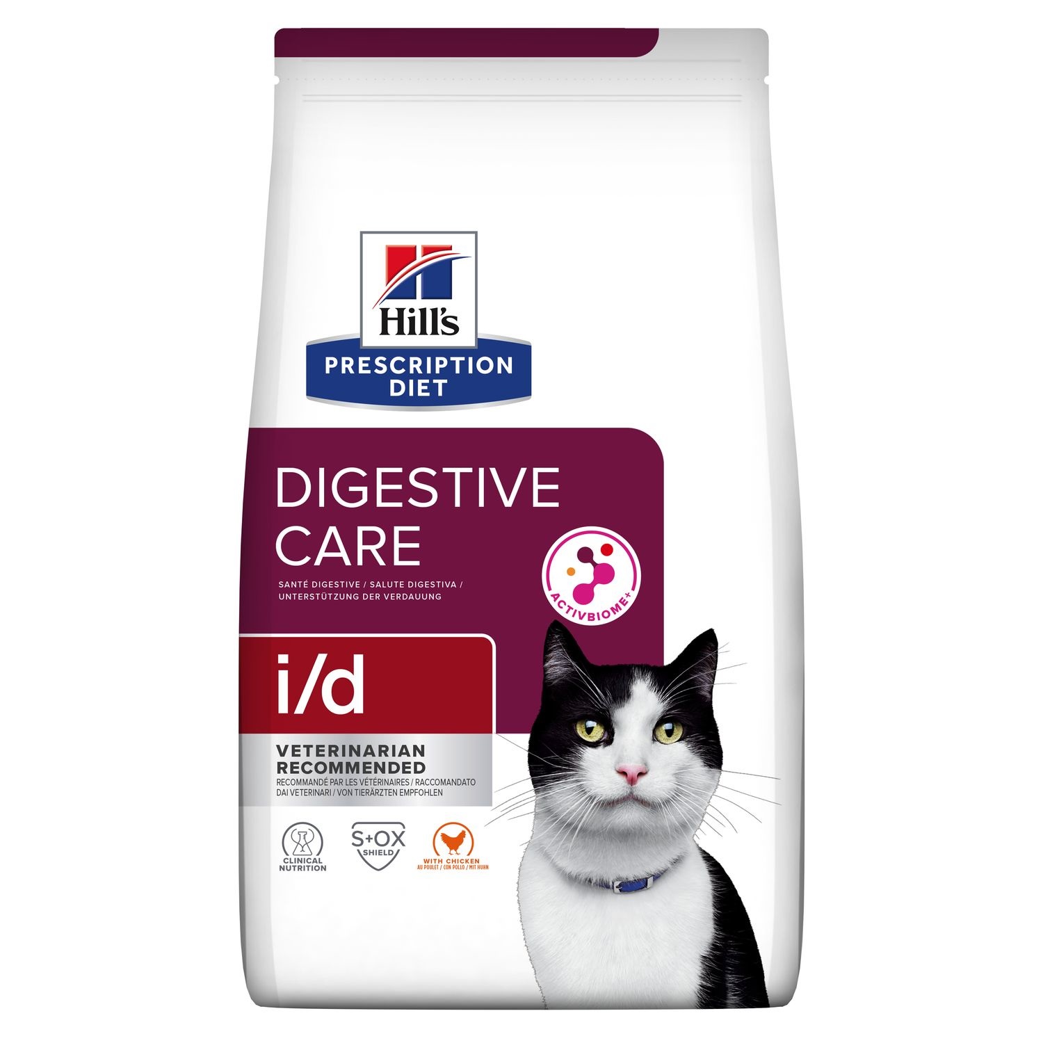 Hill's Prescription Diet i/d Alimento Secco per Gatti con Pollo - 3 kg, Supporto alla Salute Digestiva