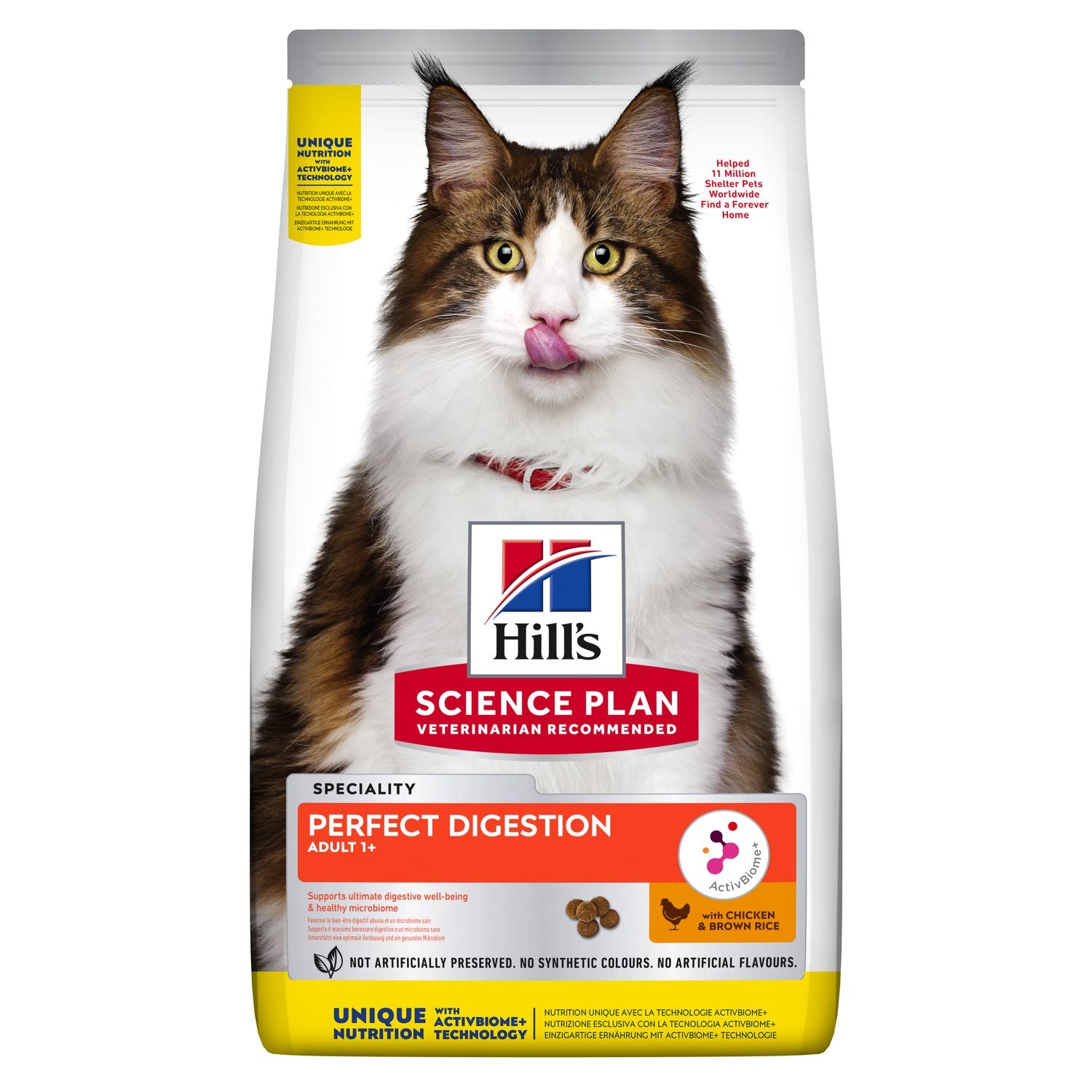 Hill's Science Plan Perfect Digestion Adult 1,5 kg - Cibo secco per gatti con Pollo e Riso Integrale, supporta il benessere digestivo