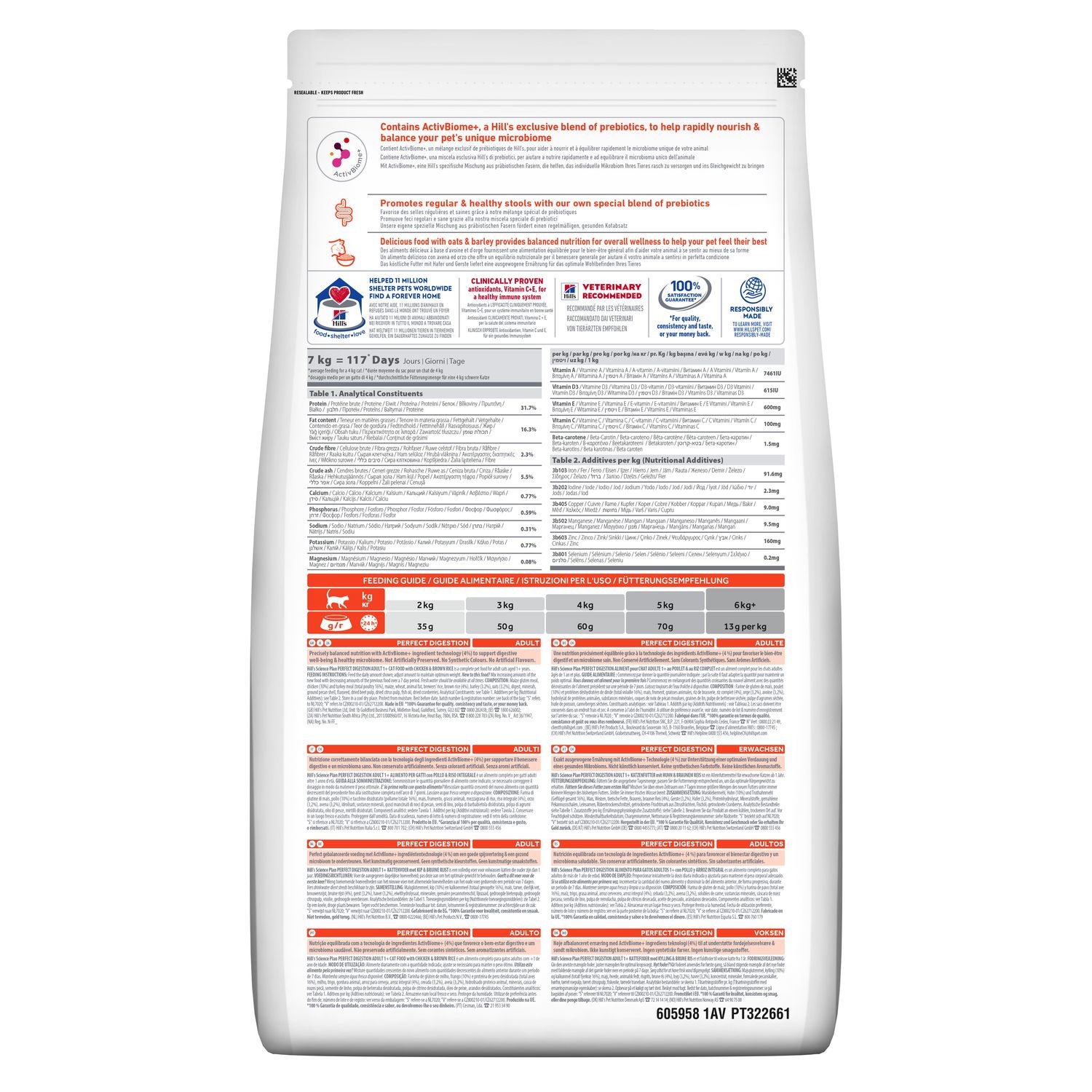 Hill's Science Plan Perfect Digestion Adult 1,5 kg - Cibo secco per gatti con Pollo e Riso Integrale, supporta il benessere digestivo