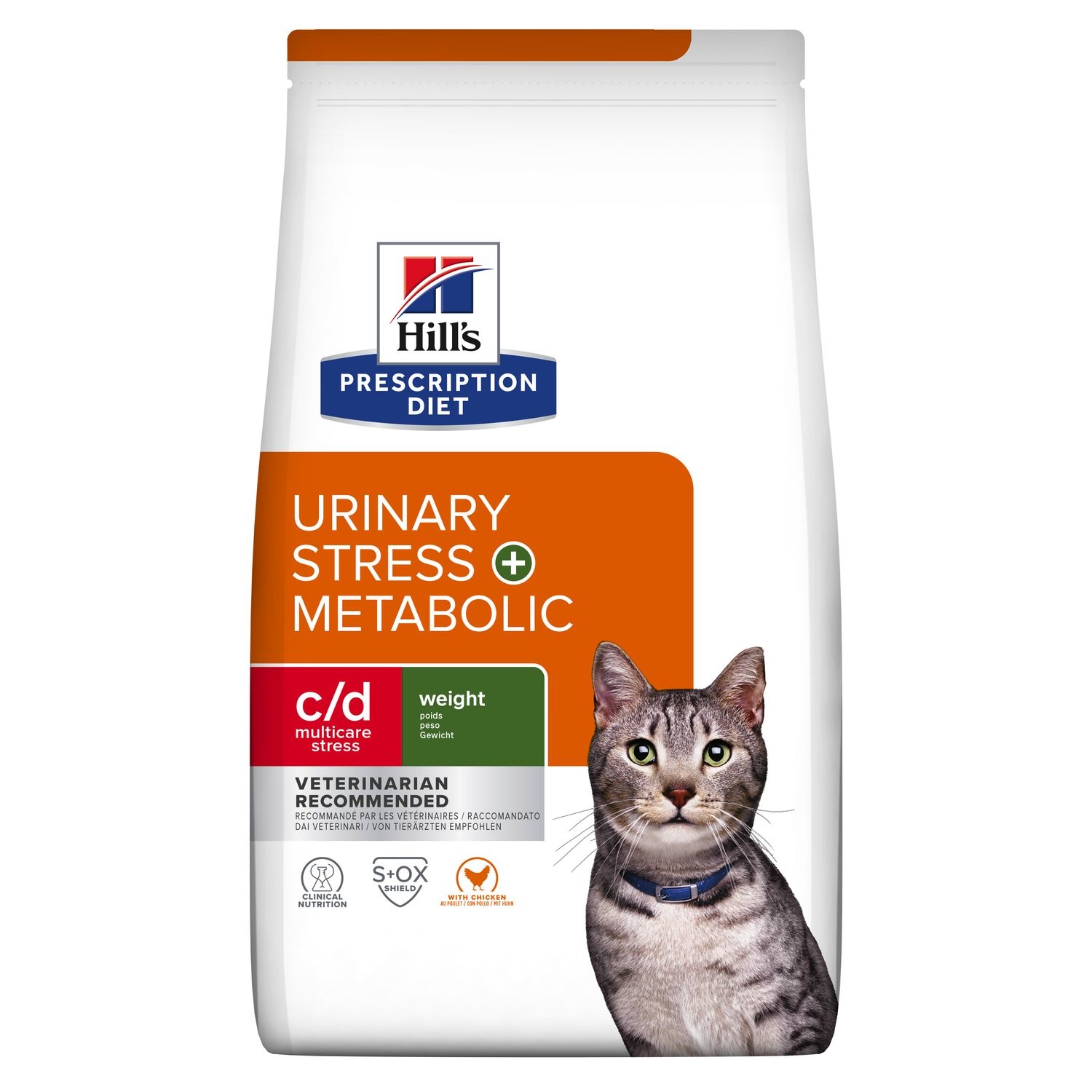 Hill's Prescription Diet c/d Urinary Stress Metabolic Alimento Secco per Gatti con Pollo - 3 kg