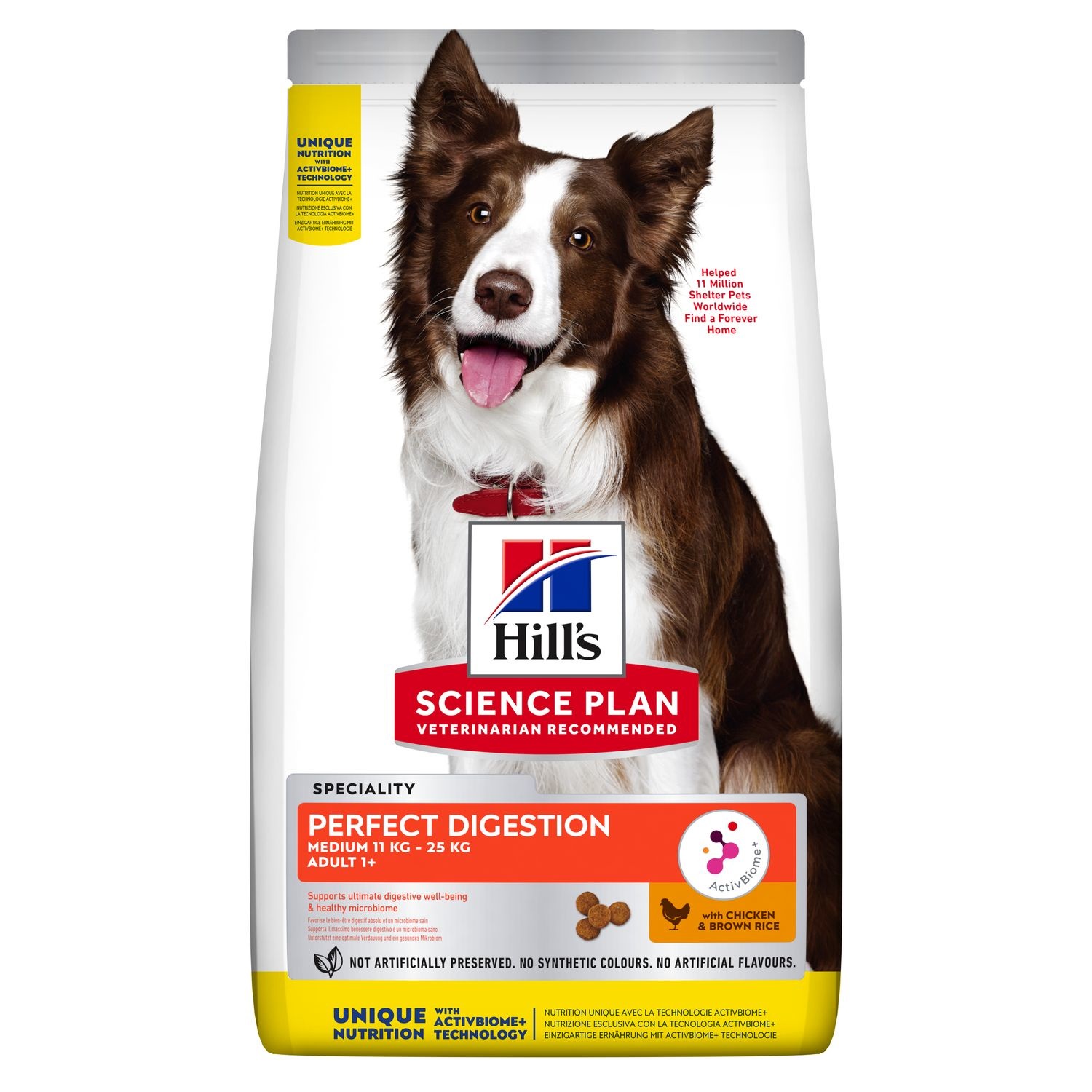 Hill's Science Plan Adult Perfect Digestion Medium - Cibo Secco per Cani Adulti con Pollo e Riso Integrale - 14 kg