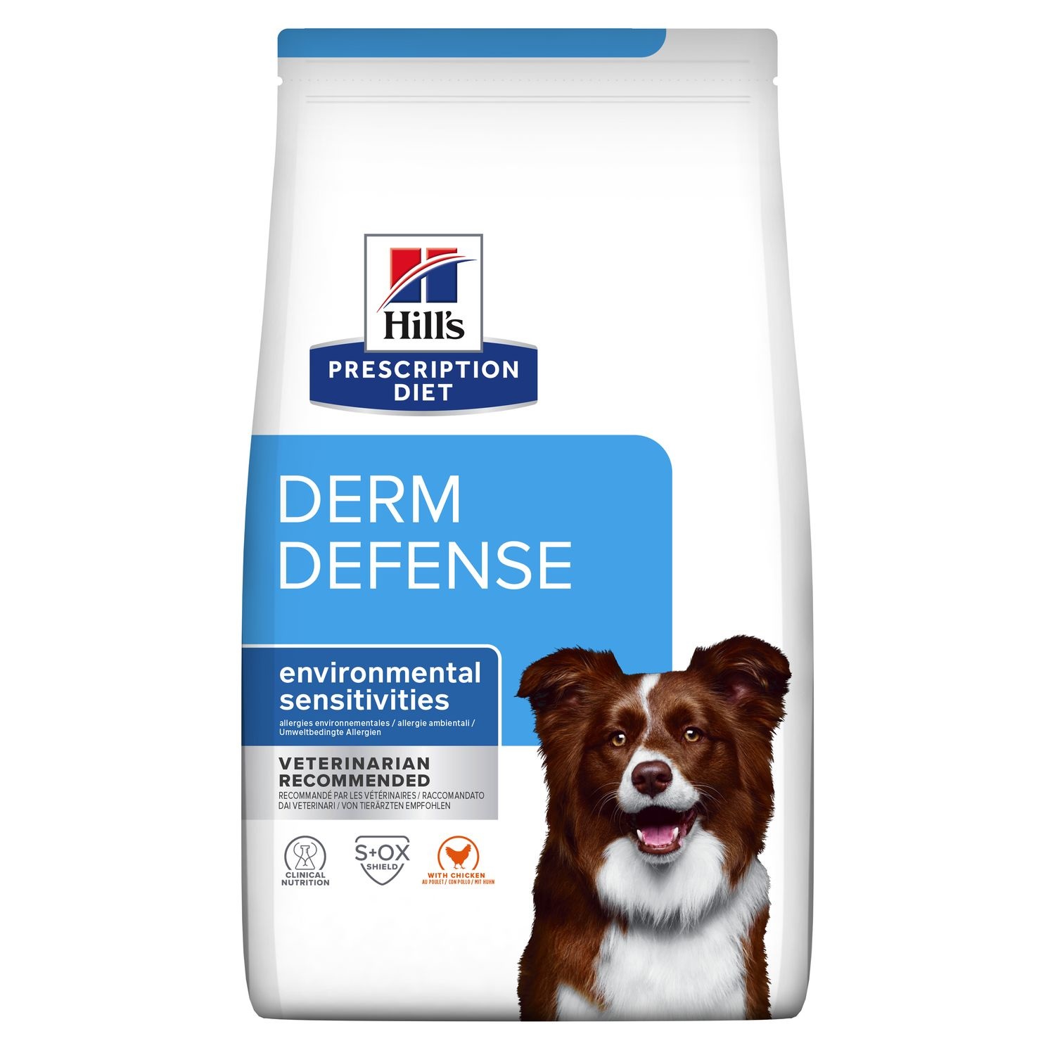Hill's Prescription Diet Derm Defense 4 kg - Alimento secco per cani con problemi cutanei, ricco di Omega 3 e 6