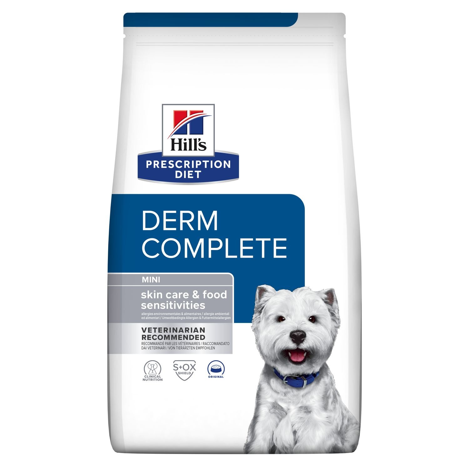 Hill's Prescription Diet Derm Complete Mini Cibo Secco per Cani 1 kg - Supporto Cutaneo e Sensibilità Alimentari