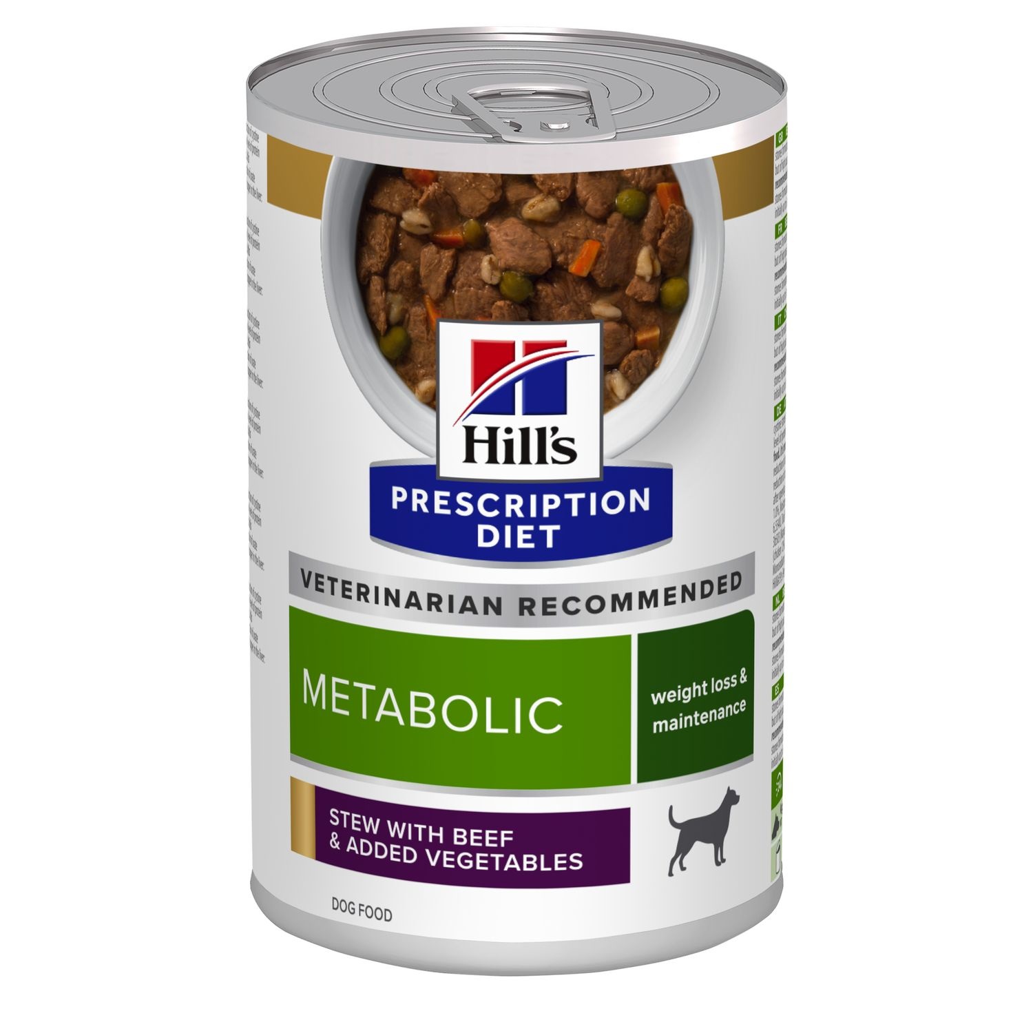 Hill's Prescription Diet Metabolic Cibo Umido per Cani - Spezzatino al Manzo e Verdure 354 g - Alimento Dietetico per la Gestione del Peso